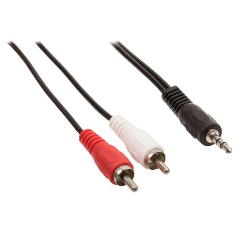 Cable Audio Nano Cable JACK3.5/M - 2XRCA/M Estereo 1,5M Negro - Imagen 2