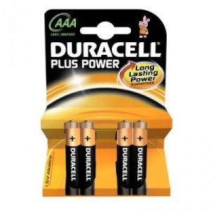 Duracell Pila Alcalina Plus Power LR3 AAA PACK-4