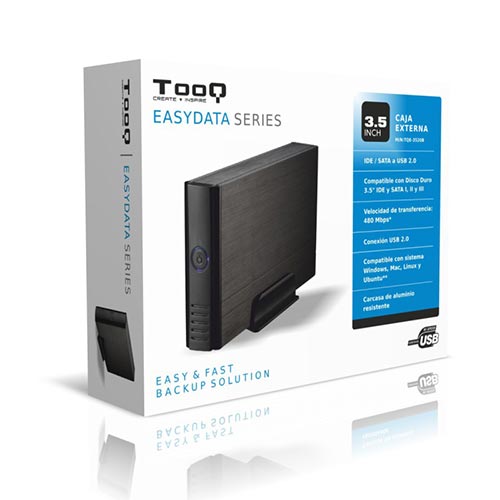 Caja HDD Tooq TQE-3520B 3.5'' IDE/SATA USB 2.0 Negra - Imagen 2