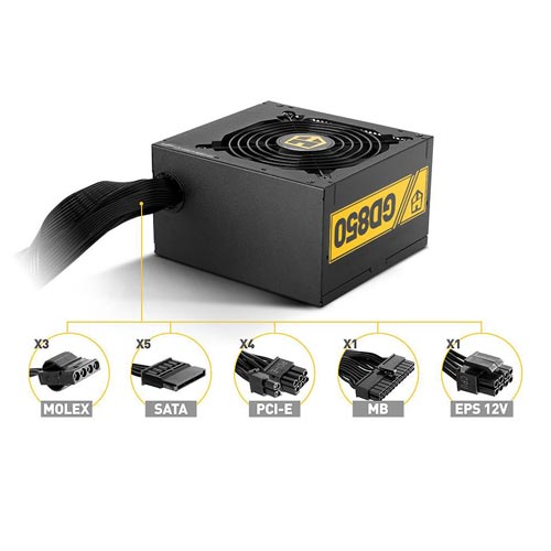 Fuente Alimentación 850W Nox HUMMER 80+ GOLD 12CM ATX - Imagen 3