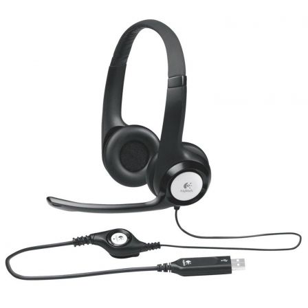 Auriculares DIADEMA con Micrófono Logitech H390 20HZ CONTROL VOLUMEN / MUTE DIADEMA ACOLCHADA AJUSTABLE USB NEGRO