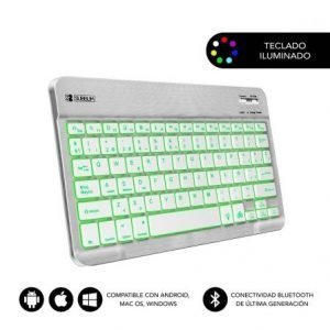 Teclado Bluetooth Subblim SUB-KBT-SMBL30 SILVER - BT3.0 - TECLAS ILUMINADAS - BATERÍA 420MAH - COMPATIBLE MULTIDISPOSITIVO