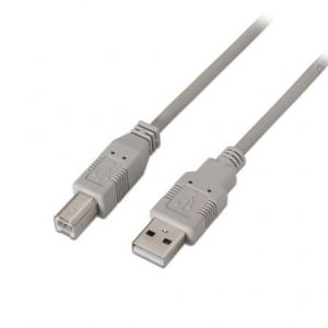 Cable USB 2.0 Impresora Aisens A101-0004/ USB Macho - USB Macho/ 4.5m/ Beige