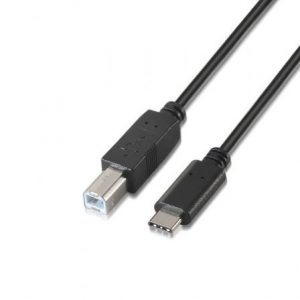 Cable USB 2.0  Impresora Aisens A107-0054/ USB Tipo-C Macho - USB Macho/ 2m/ Negro