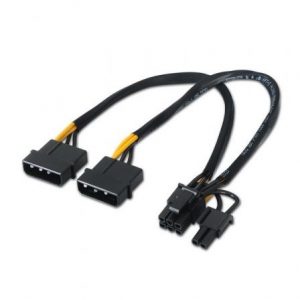 Cable Alimentación Aisens A131-0165/ 2x Molex Macho - Molex 6+2 PIN Macho/ 0.2m