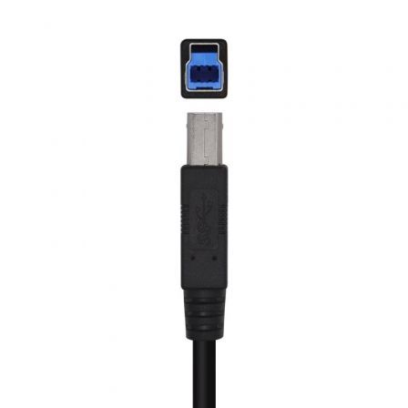 Cable USB 3.0 Impresora Aisens A105-0445/ USB Macho - USB Macho/ 3m/ Negro - Imagen 2