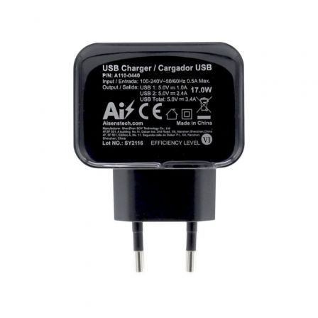 Cargador de Pared Aisens A110-0440/ 2xUSB/ 17W - Imagen 4