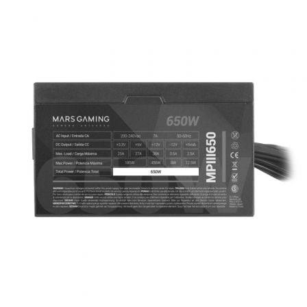 Mars Gaming MPIII650/ 650W/ Ventilador 12cm - Imagen 4