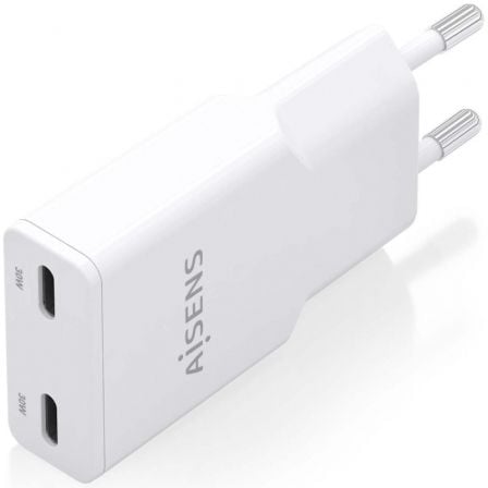 Cargador de Pared GaN Aisens ASCH-30W2P048-W/ 2xUSB Tipo-C/ 30W/ Blanco - Imagen 2