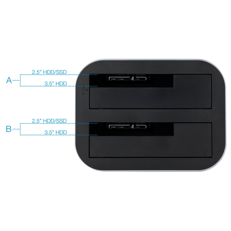 Tooq TQDS-805G Dock Station Doble Bahía HDD Gris - Imagen 4