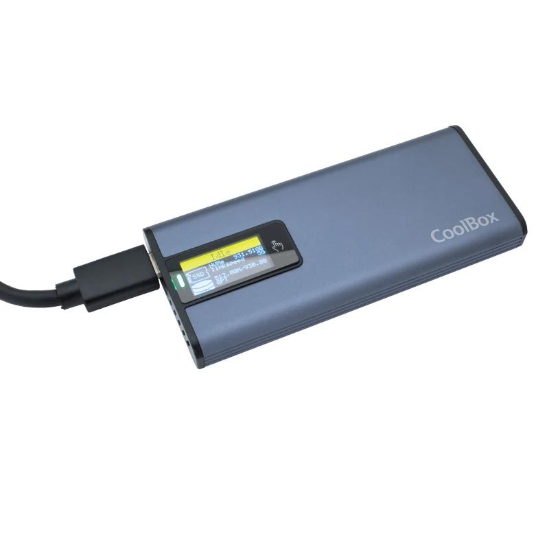 Coolbox CAJA SSD M.2 NVME/SATA LCD MINICHASE PS32 - Imagen 2