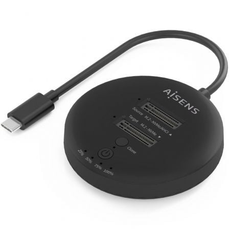 Dock USB 3.2 Gen2 Tipo-C para SSD M.2 NVMe Aisens ASDS-2M2N05-BK/ Gris - Imagen 2