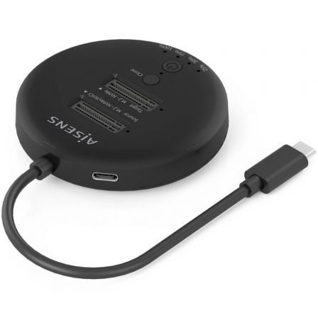 Dock USB 3.2 Gen2 Tipo-C para SSD M.2 NVMe Aisens ASDS-2M2N05-BK/ Gris - Imagen 3