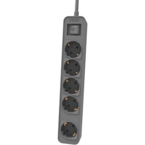 Regleta con Interruptor Philips CHP2154G/10/ 5 Tomas de corriente/ Cable 1.5m/ Gris