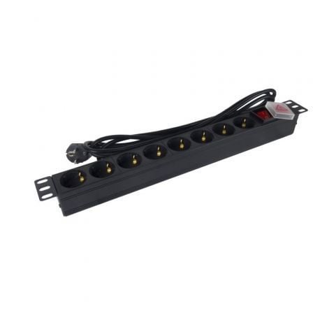 Regleta con Interruptor Phasak BNS 1520/ 8 Tomas de Corriente/ Cable 3m/ Negro - Imagen 3